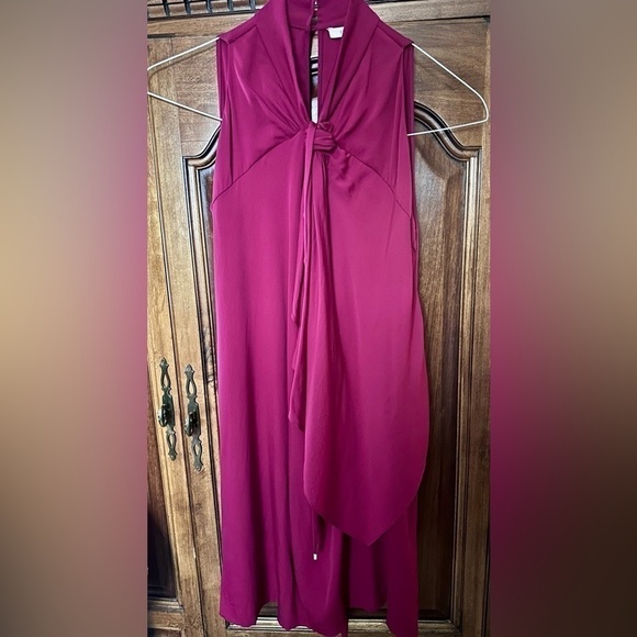 Diane von Furstenberg DVF "Morana" Raspberry Sleeveless Silk Dress Size 2 - Picture 7 of 10